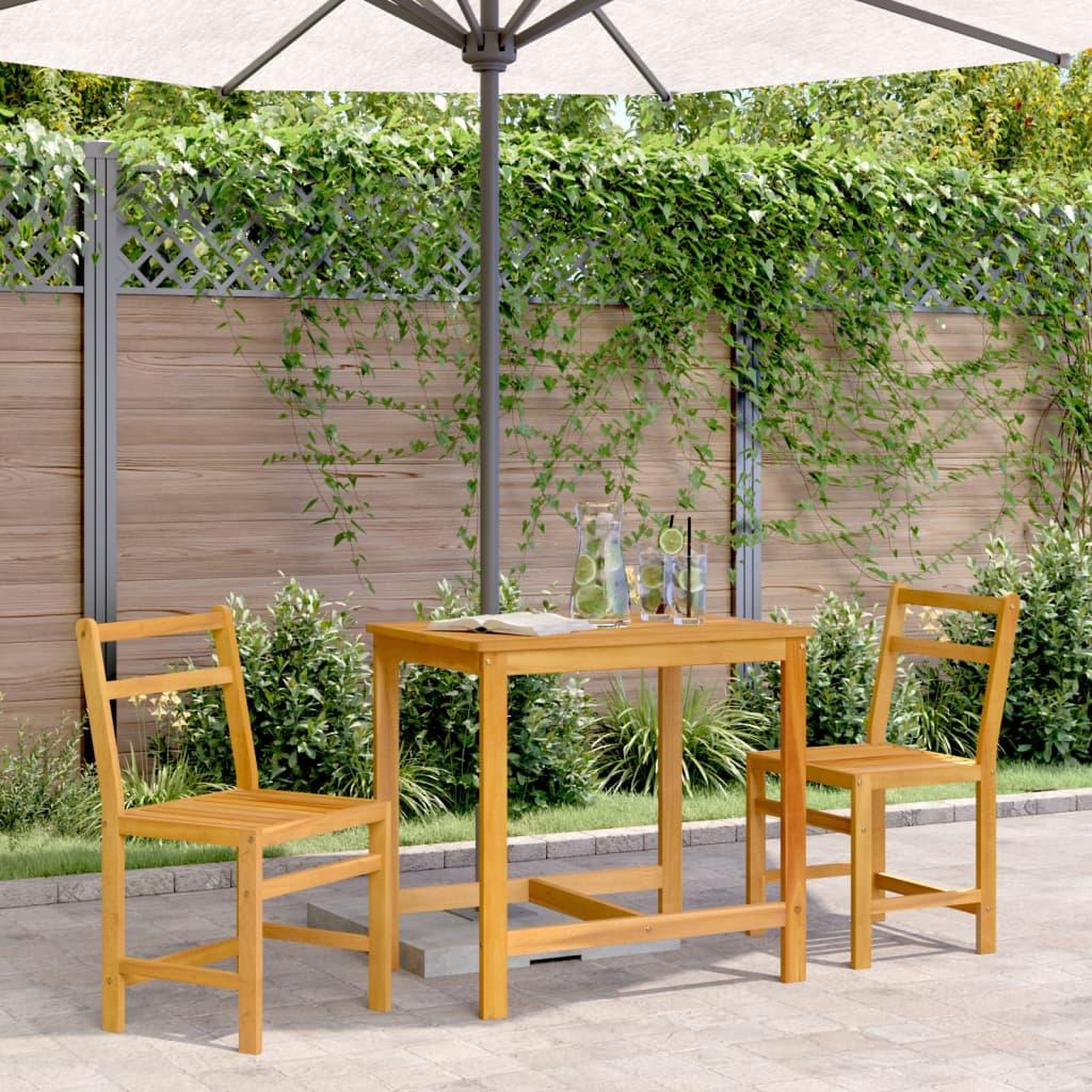 VIDAXL Ensemble de balcon 3 pcs bois d'acacia solide
