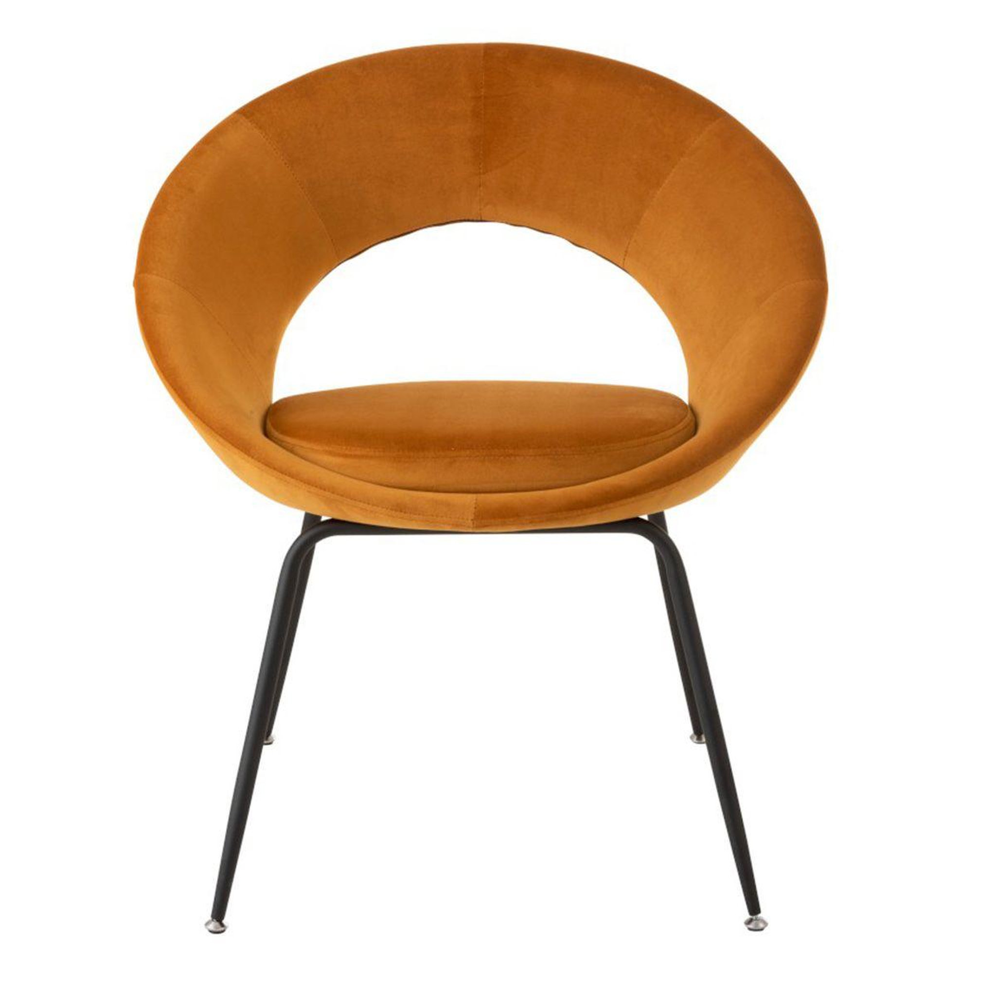 Voir la diapositive 2 : J-LINE Fauteuil Design  Trouma  78cm Ocre
