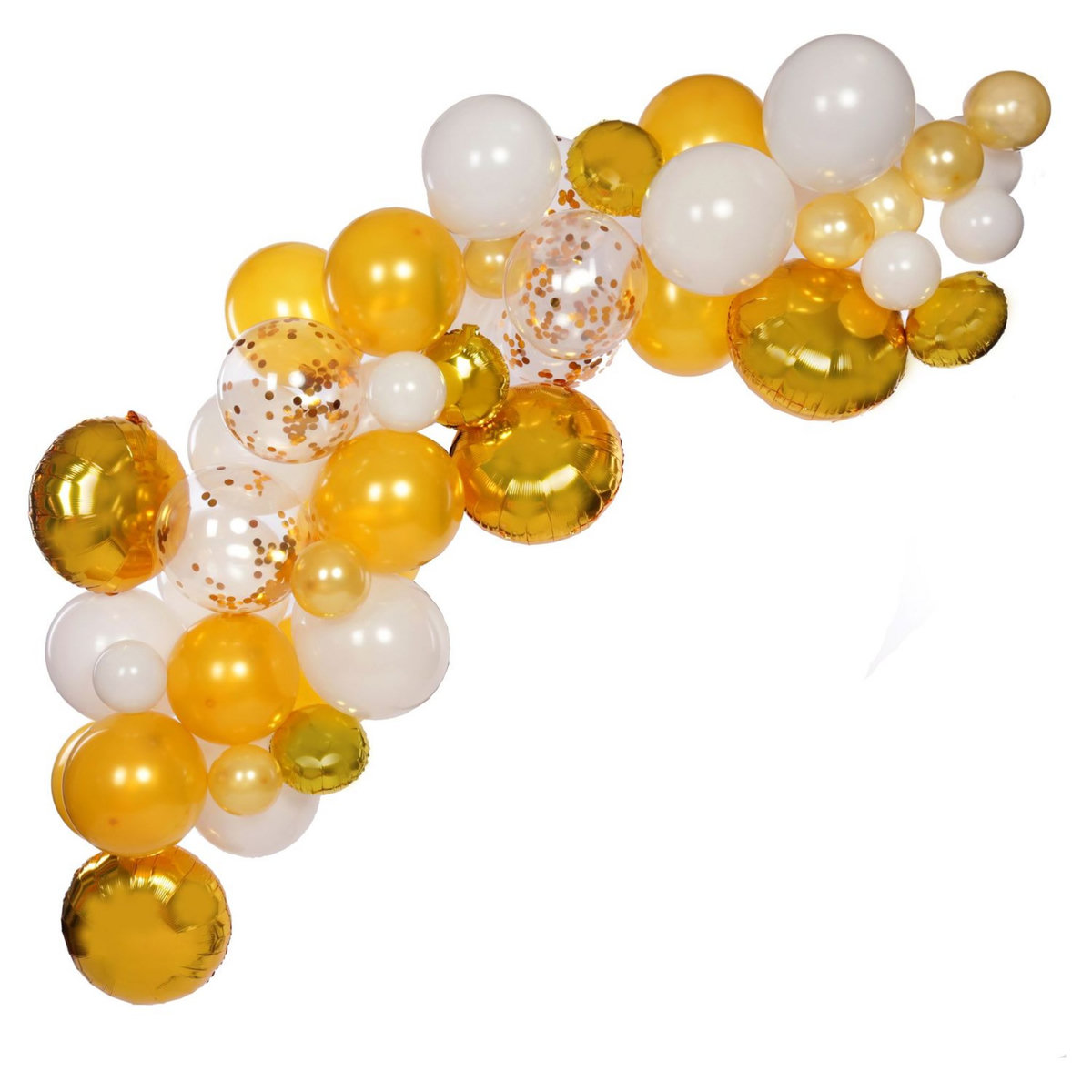 Arche 70 ballons or/blanc
