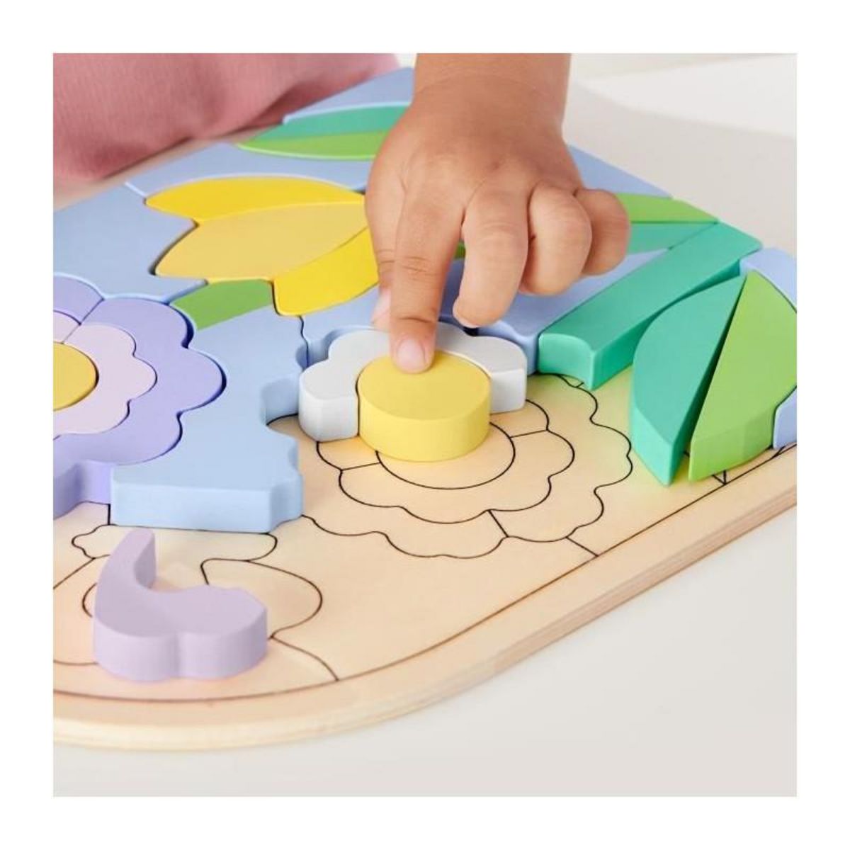FISHER PRICE Fisher-Price-Puzzle Fleurs en Bois-Puzzle 37 pieces pour la maternelle HXT97