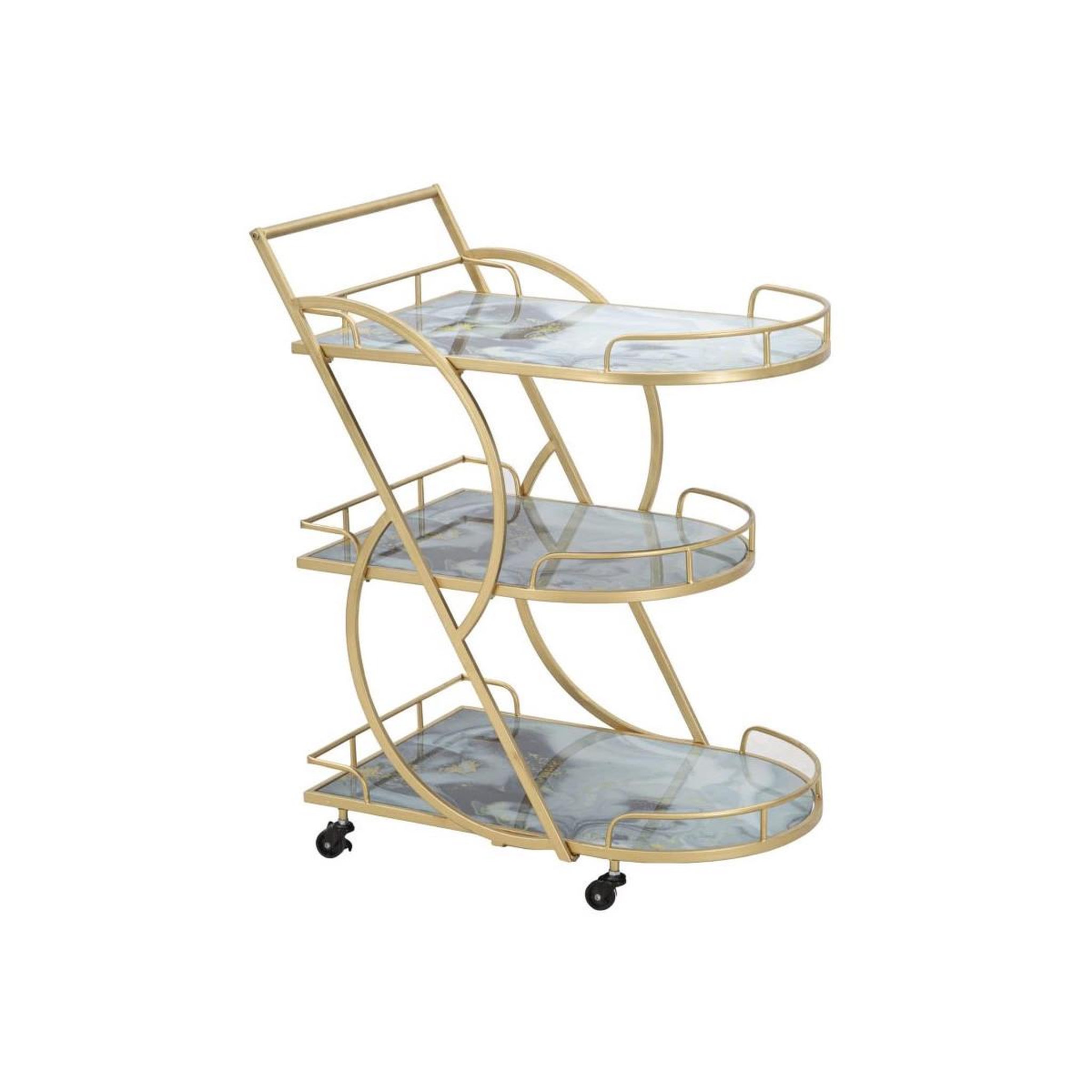 Paris Prix Desserte 3 niveaux effet marbre  grace  84cm multicolore