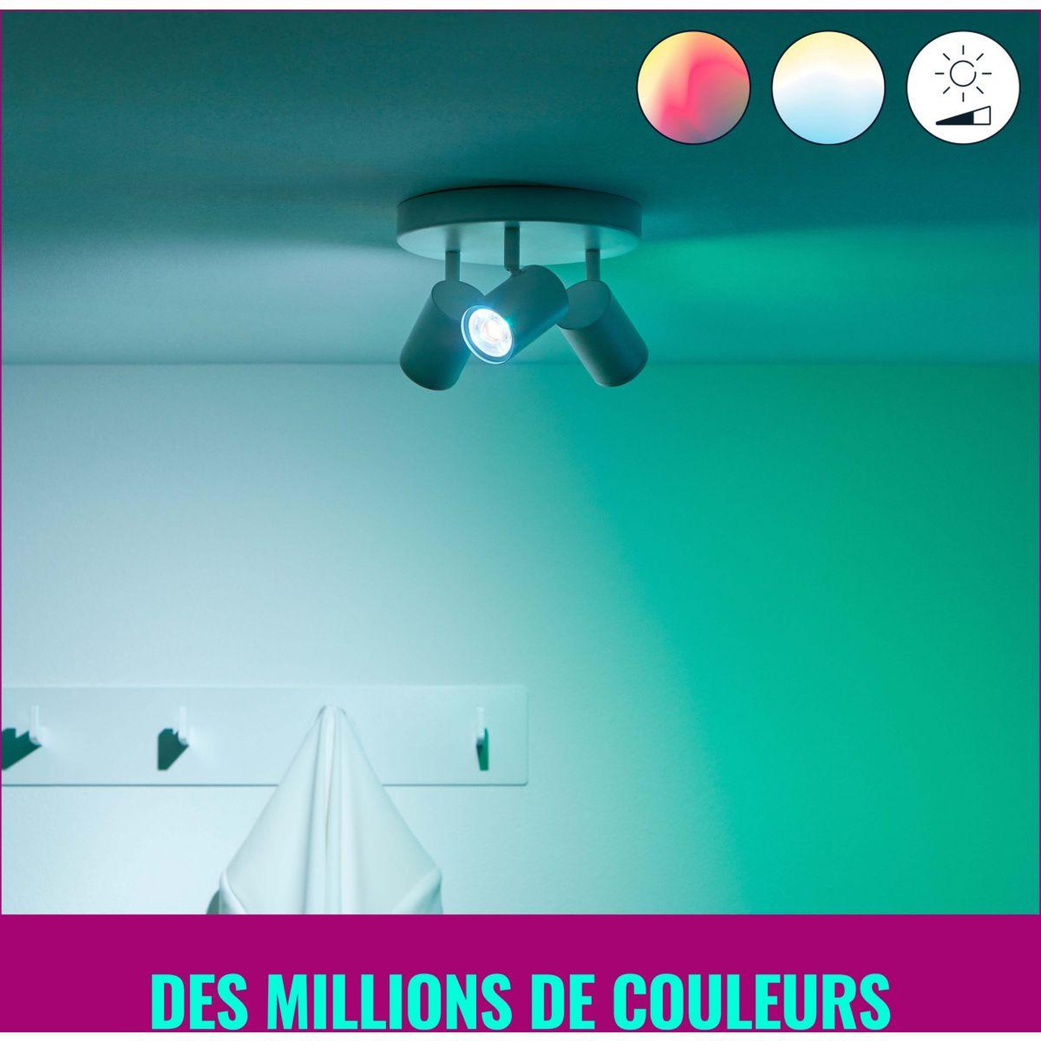 Voir la diapositive 4 : WIZ Ampoule led connectée gu10 couleur 50w