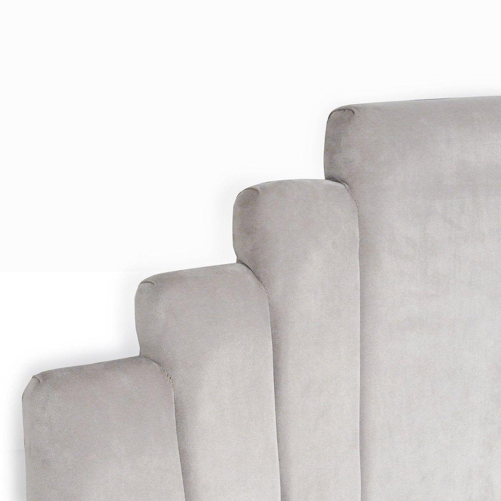 Voir la diapositive 2 : Paris Prix Tête de lit en velours  renaya  160cm argent