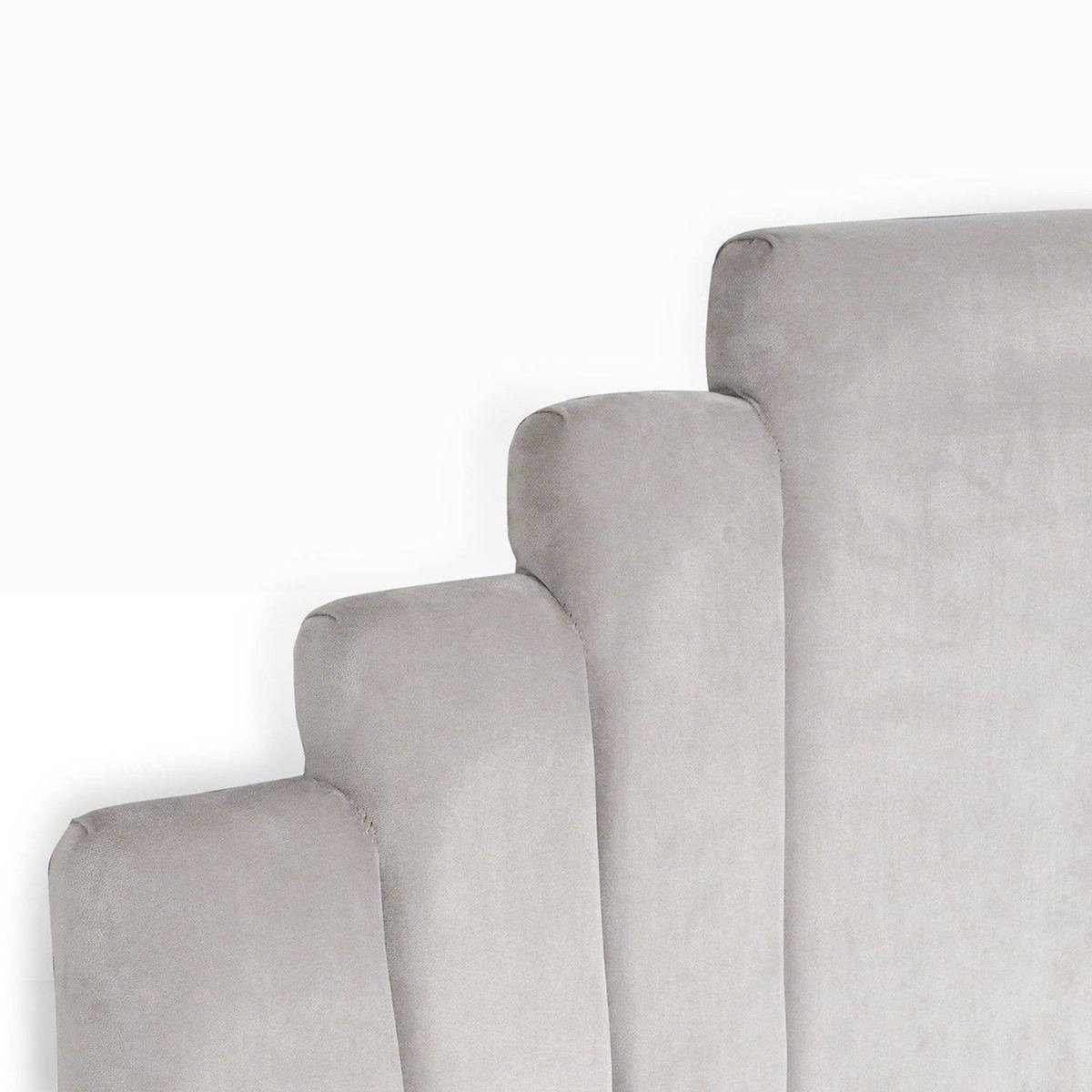 Paris Prix Tête de Lit en Velours  Renaya  160cm Argent