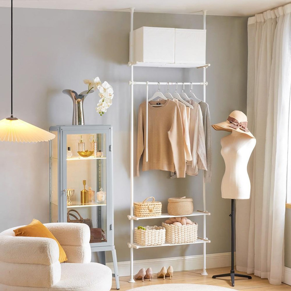 SOBUY SoBuy - Portemanteau Sur Pied à deux étagères - Industriel - KLS07