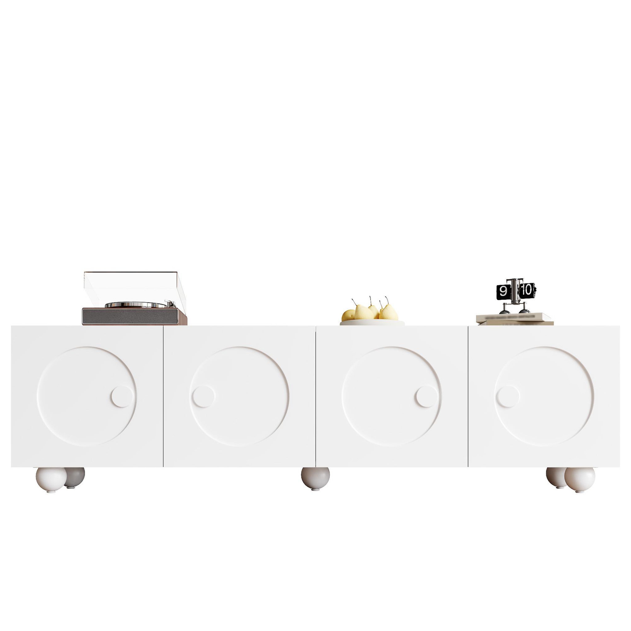 MERAX Meuble tv blanc 180,5 cm mdf