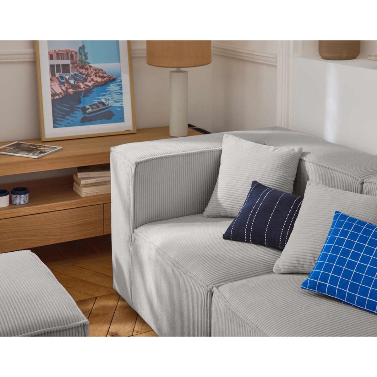 LISA DESIGN Arty - canapé modulable 3 places - en velours côtelé