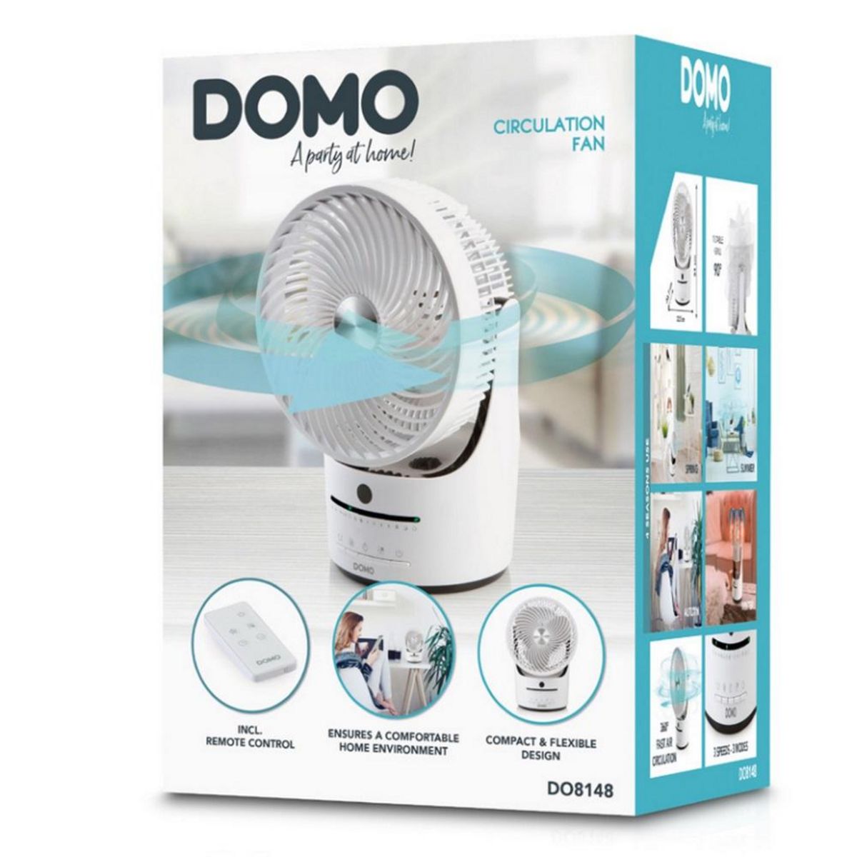Domo Ventilateur de table 20cm 45w 3 vitesses blanc - DO8148
