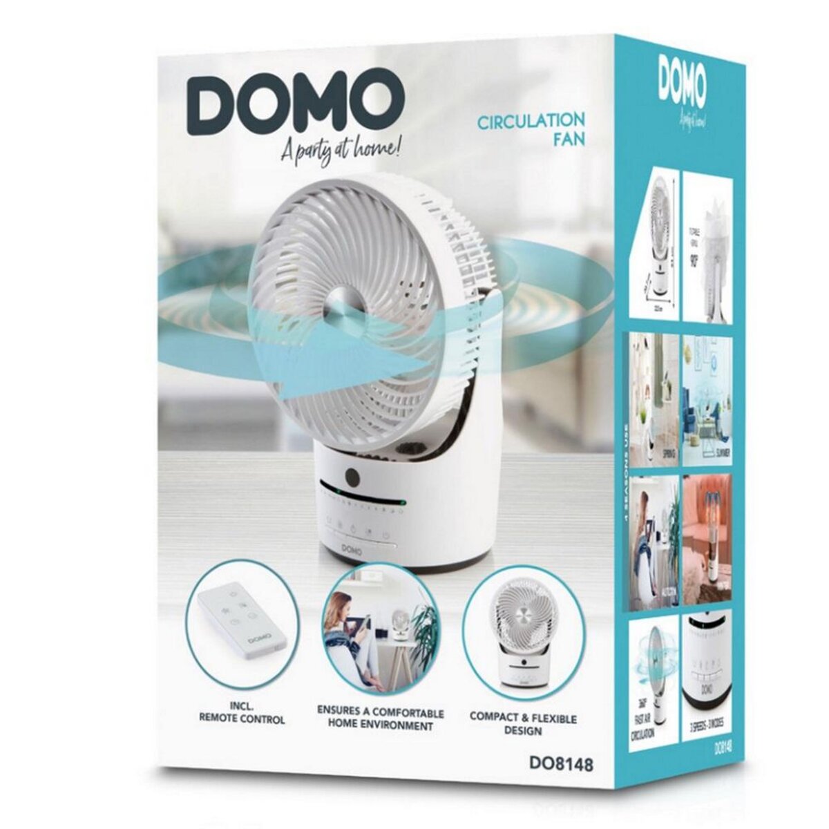 Domo Ventilateur de table 20cm 45w 3 vitesses blanc - DO8148