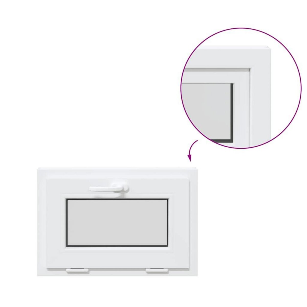 VIDAXL Fenetre de sous-sol RISOR 60x40 cm inclinable 2 vitrages blanc