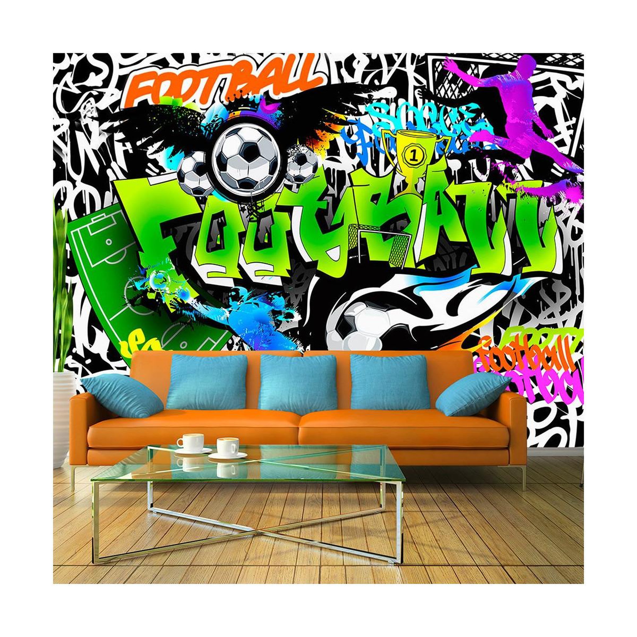 Voir la diapositive 1 : Paris Prix Papier Peint  Football Graffiti