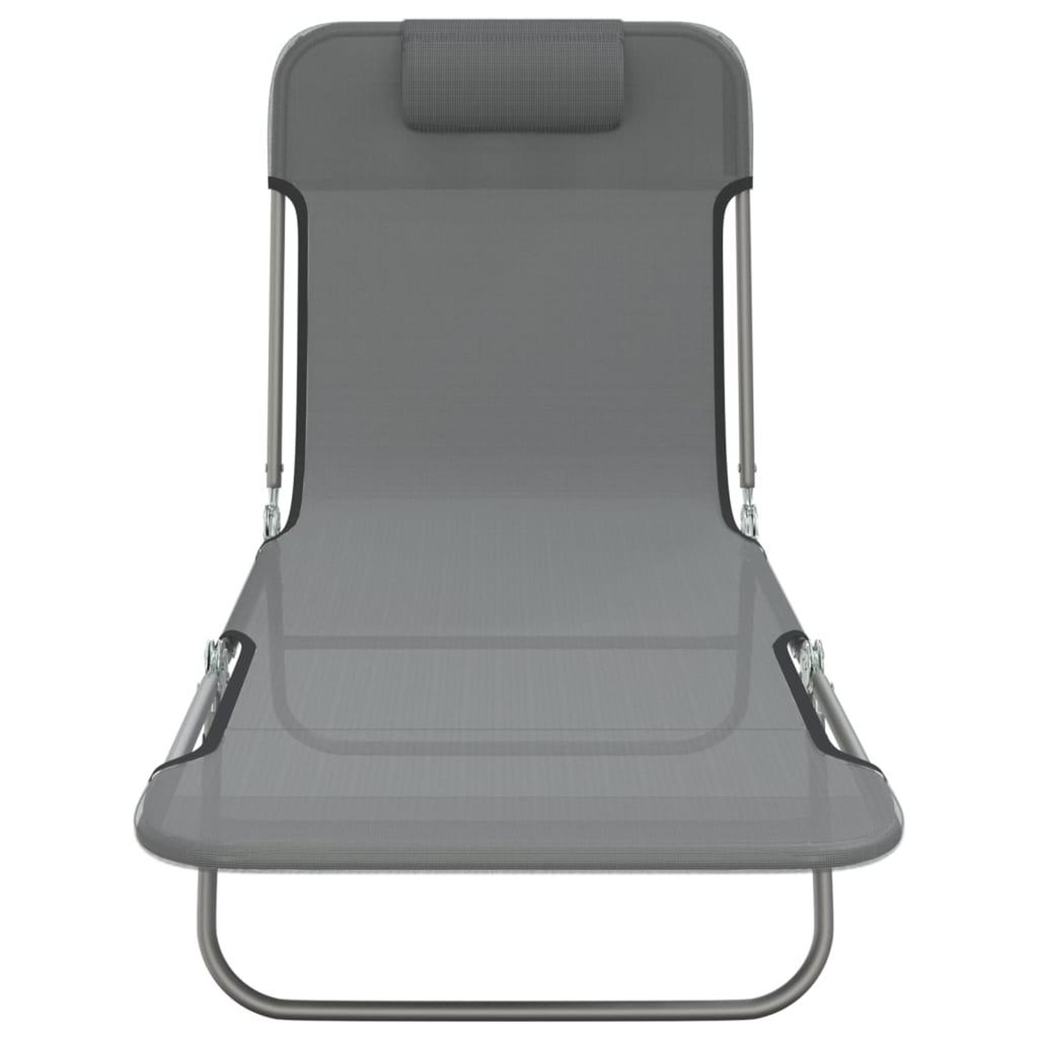 Voir la diapositive 4 : VIDAXL Chaises longues pliables lot de 2 gris textilene et acier