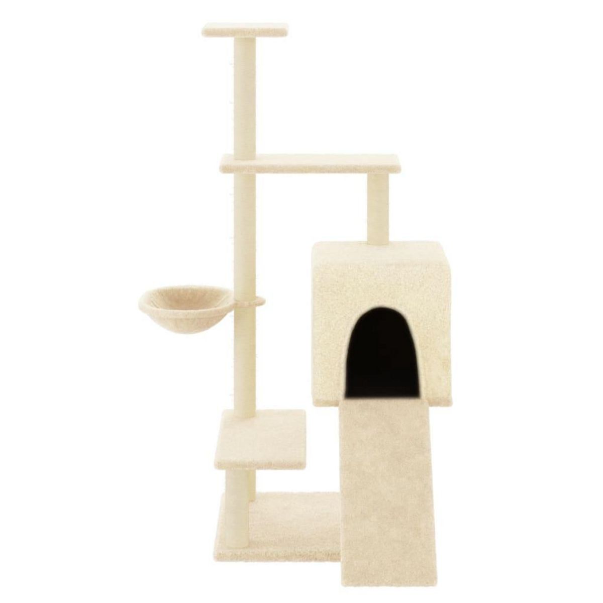 VIDAXL Arbre a chat avec griffoirs en sisal creme 130,5 cm