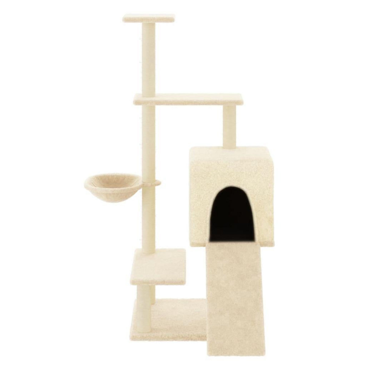VIDAXL Arbre a chat avec griffoirs en sisal creme 130,5 cm