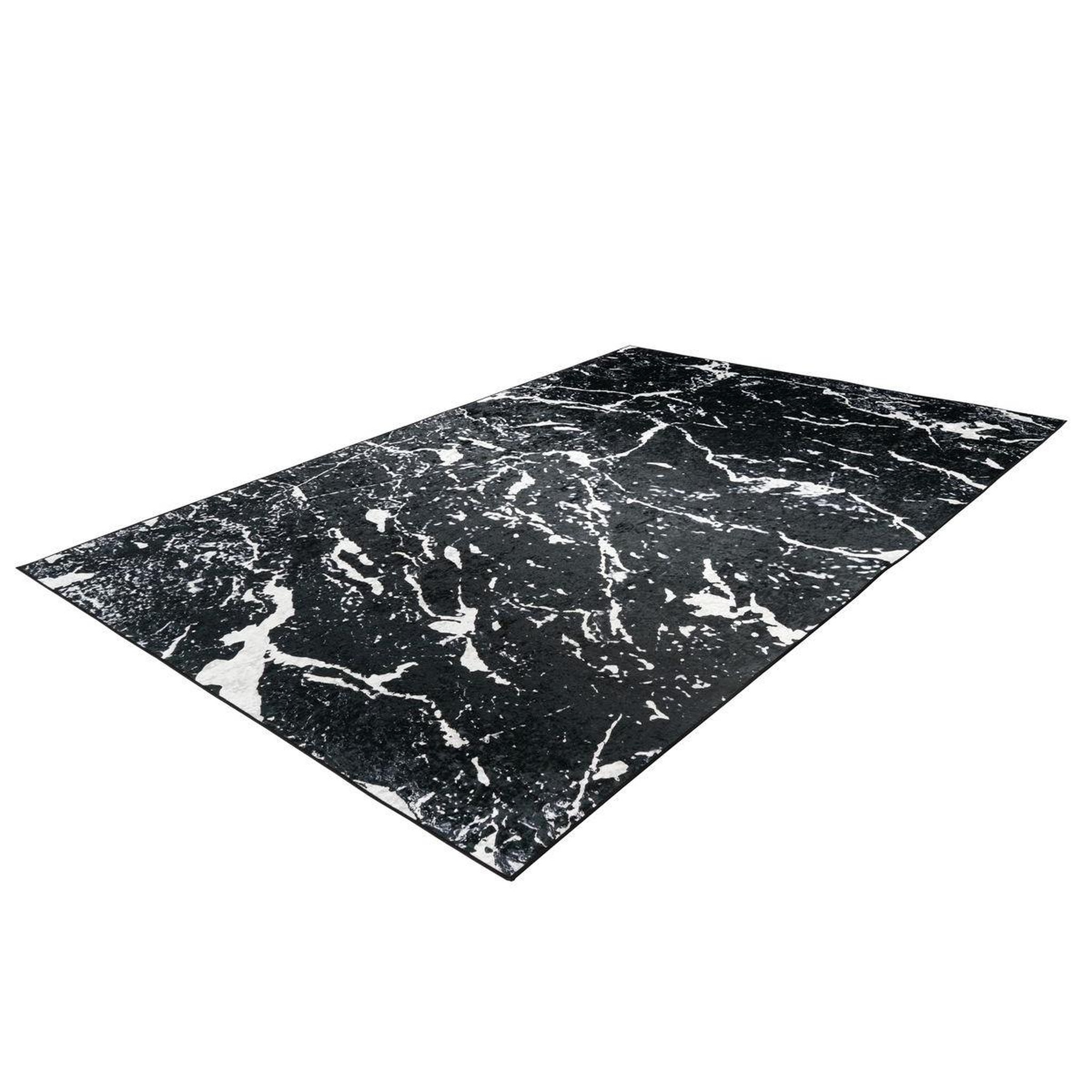 Voir la diapositive 2 : Paris Prix Tapis antidérapant à poils plats  rhodin  noir & blanc
