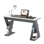 MERAX Bureau 120 cm coloris gris+blanc mdf