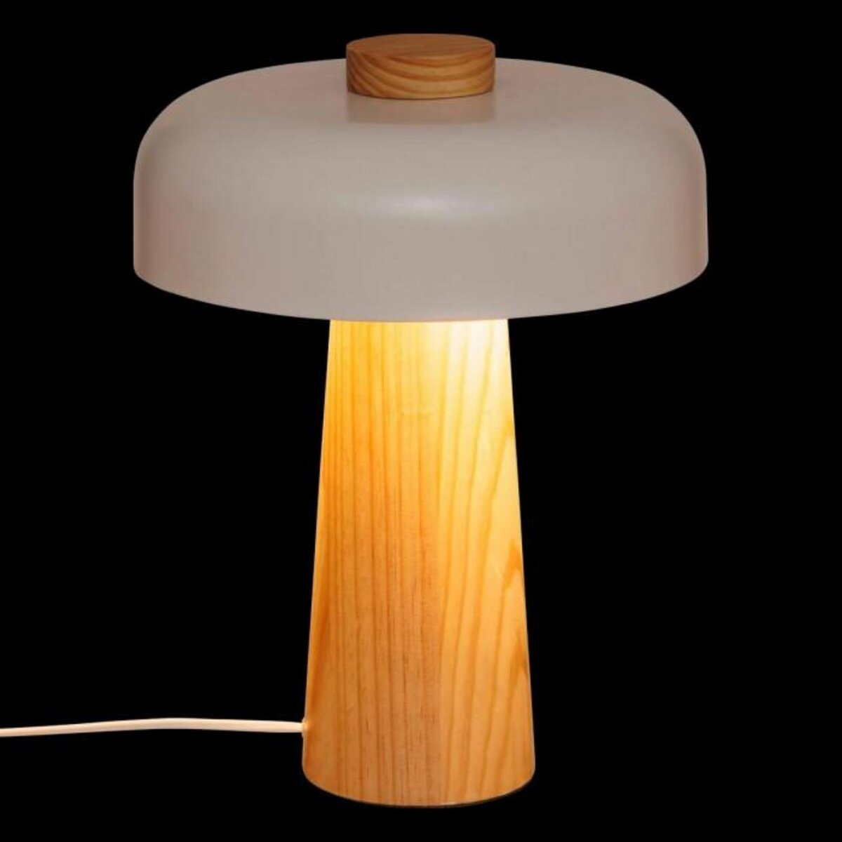 ATMOSPHERA Lampe à Poser Champignon  Pola  36cm Blanc & Naturel