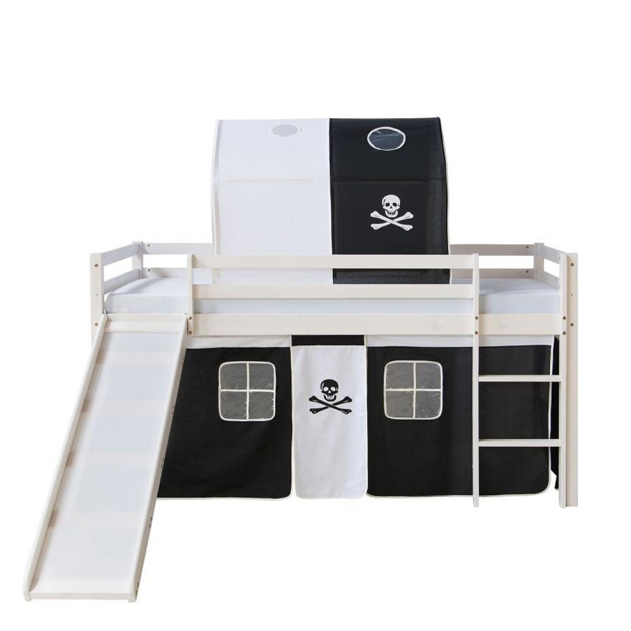 Voir la diapositive 4 : HomeStyle4U Lit noir mi-haut avec matelas 90x200 cm matelas