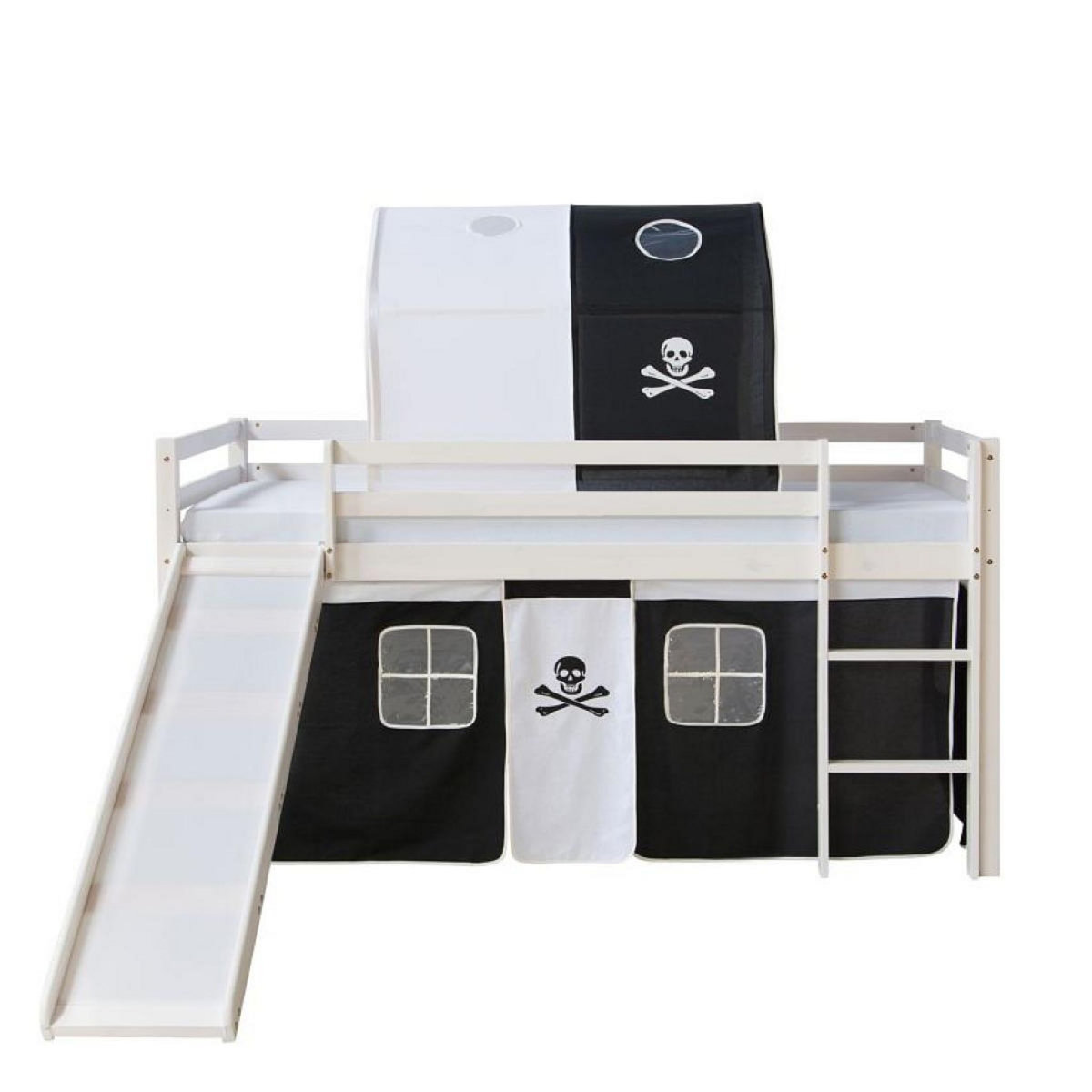 HomeStyle4U Lit noir mi-haut avec matelas 90x200 cm matelas