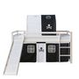 Voir la diapositive 4 : HomeStyle4U Lit noir mi-haut avec matelas 90x200 cm matelas