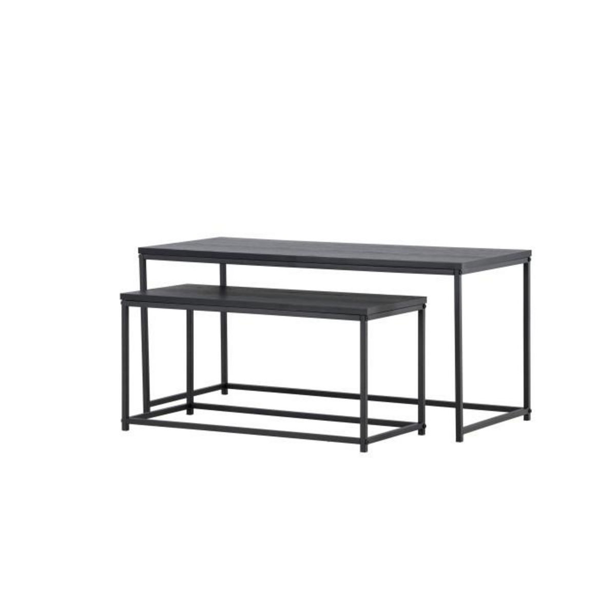 Paris Prix Lot de 2 Tables Basses Gigognes  Mallan  100cm Noir