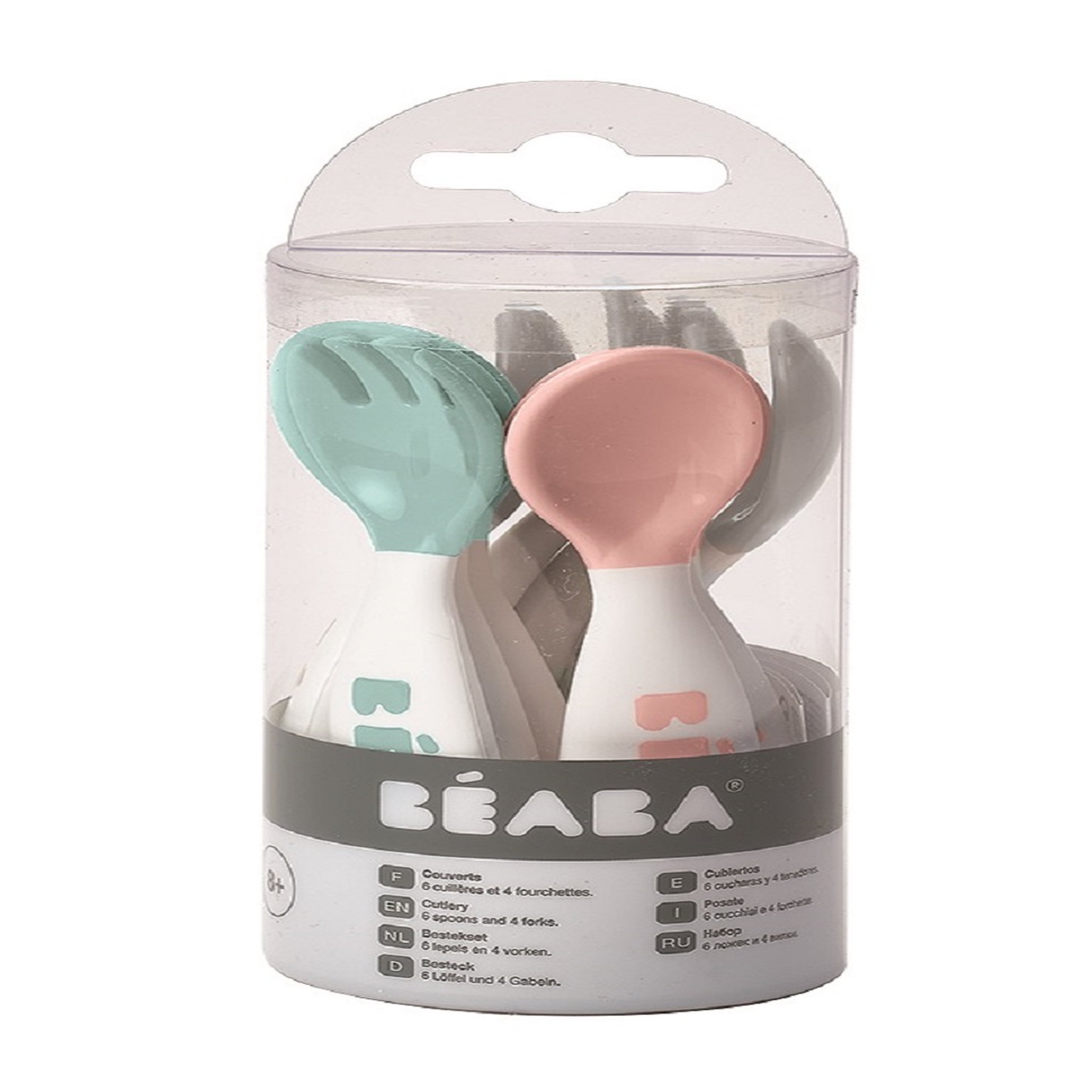 BEABA Lot de 6 cuillères ergonomiques + 4 fourchettes 