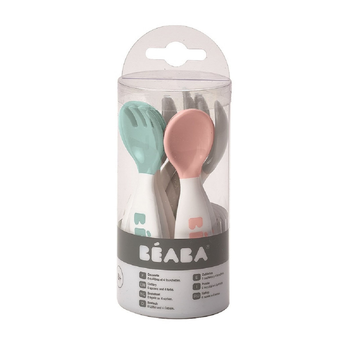BEABA Lot de 6 cuillères ergonomiques + 4 fourchettes 
