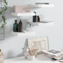 Voir la diapositive 1 : VIDAXL Etagere murale flottante 4 pcs Blanc brillant 23x23,5x3,8cm MDF