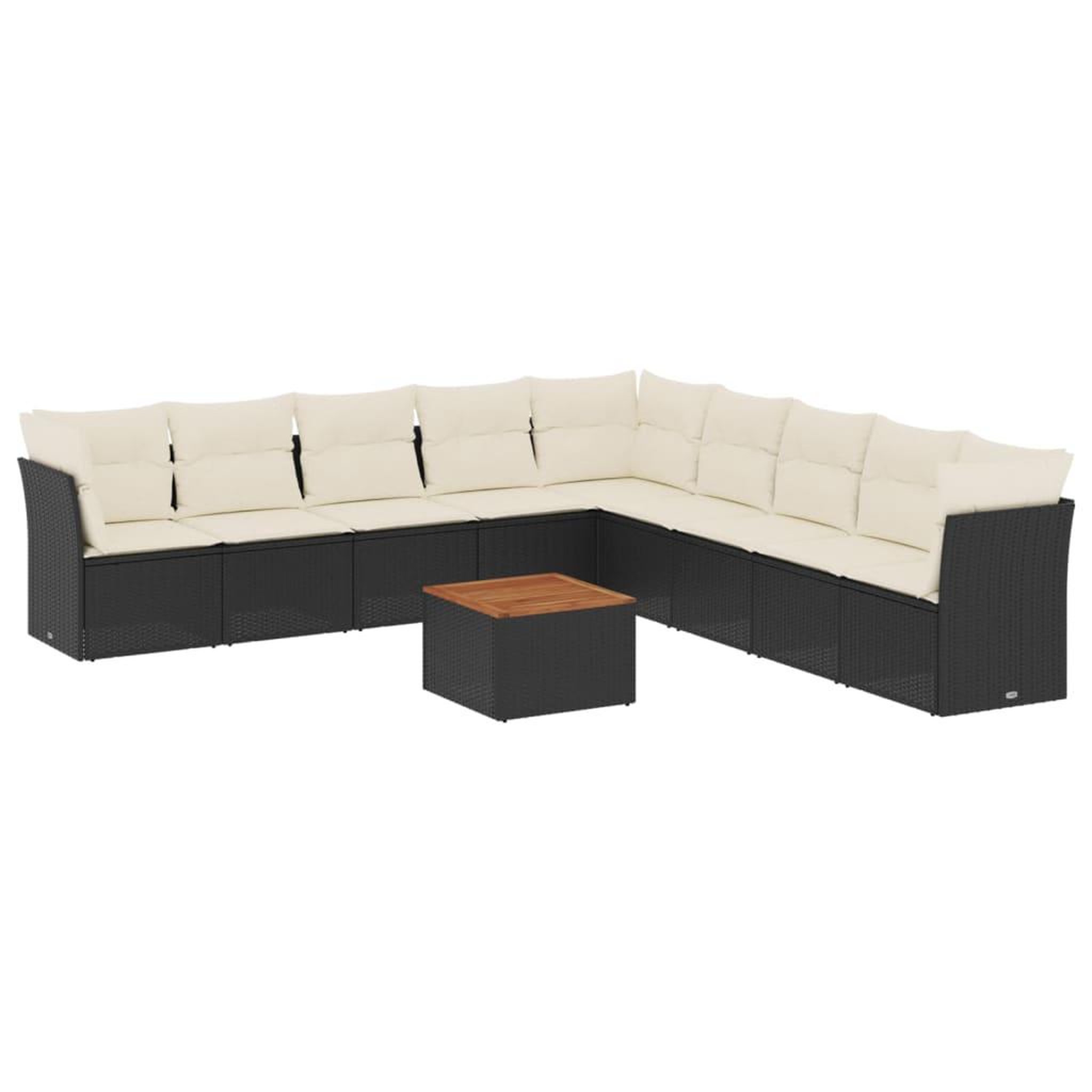 Voir la diapositive 2 : VIDAXL Salon de jardin 10 pcs avec coussins noir resine tressee