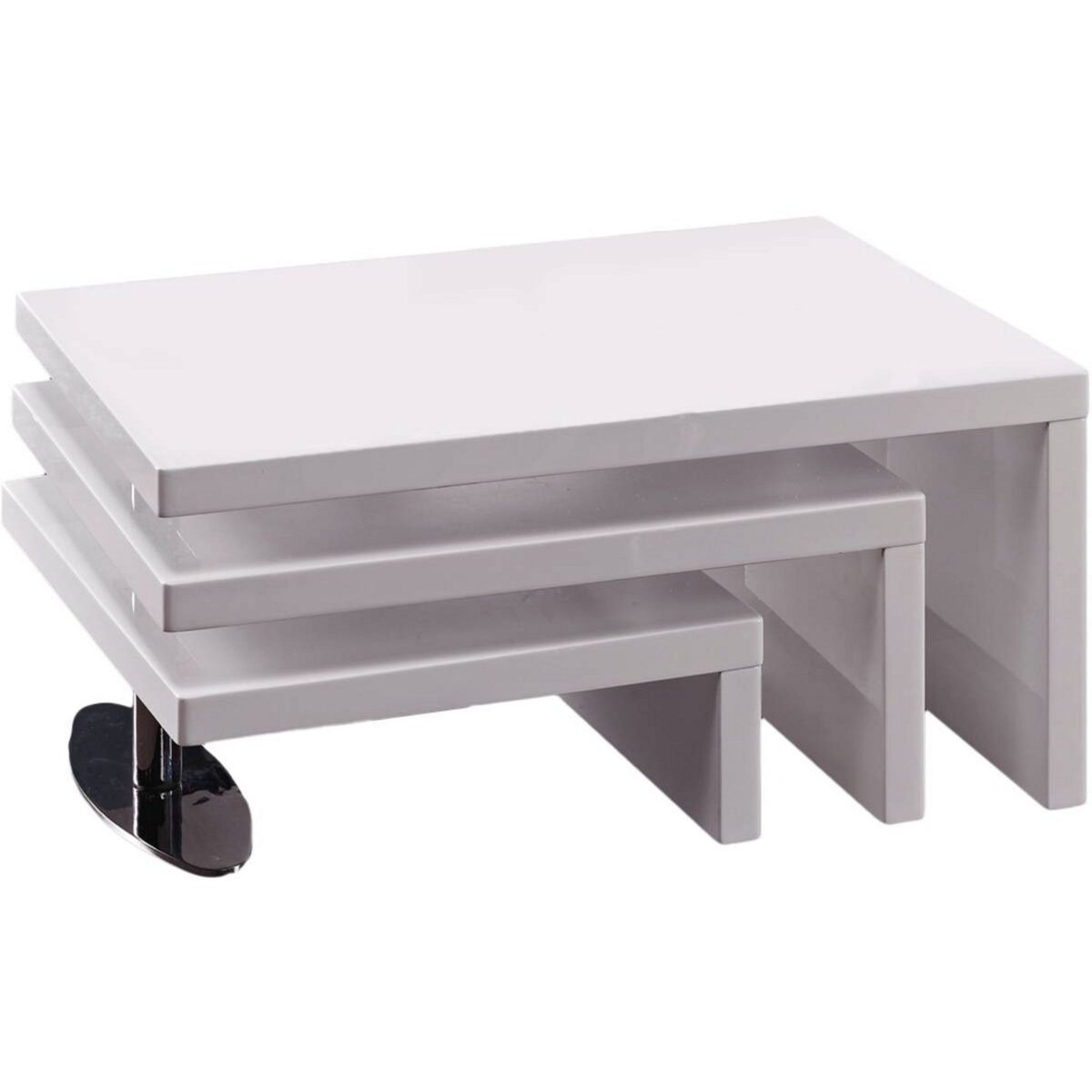 Habitat et Jardin Table basse design  Elysa  - 80 x 59 x 37,5 cm - Blanc laqué