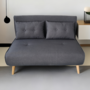 Voir la diapositive 2 : CONCEPT USINE Canapé convertible en tissu gris foncé 2 places DORIS