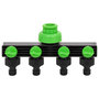 Voir la diapositive 2 : VIDAXL Adaptateur de robinet a 4 voies vert/noir 19,5x6x11 cm ABS & PP