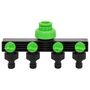 Voir la diapositive 2 : VIDAXL Adaptateur de robinet a 4 voies vert/noir 19,5x6x11 cm ABS & PP