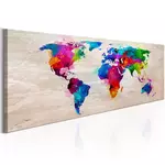 paris prix tableau imprimé world map : finesse of colours