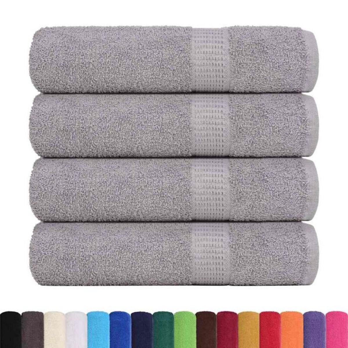 VIDAXL Serviettes de douche 4 pcs gris 70x140 cm 360 g m² 100% coton