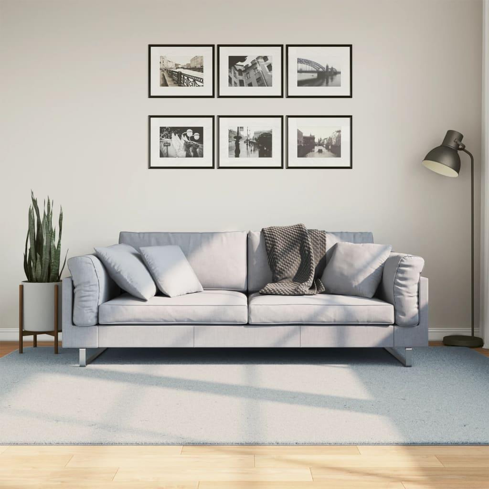 VIDAXL Tapis HUARTE a poils courts doux et lavable bleu 160x230 cm