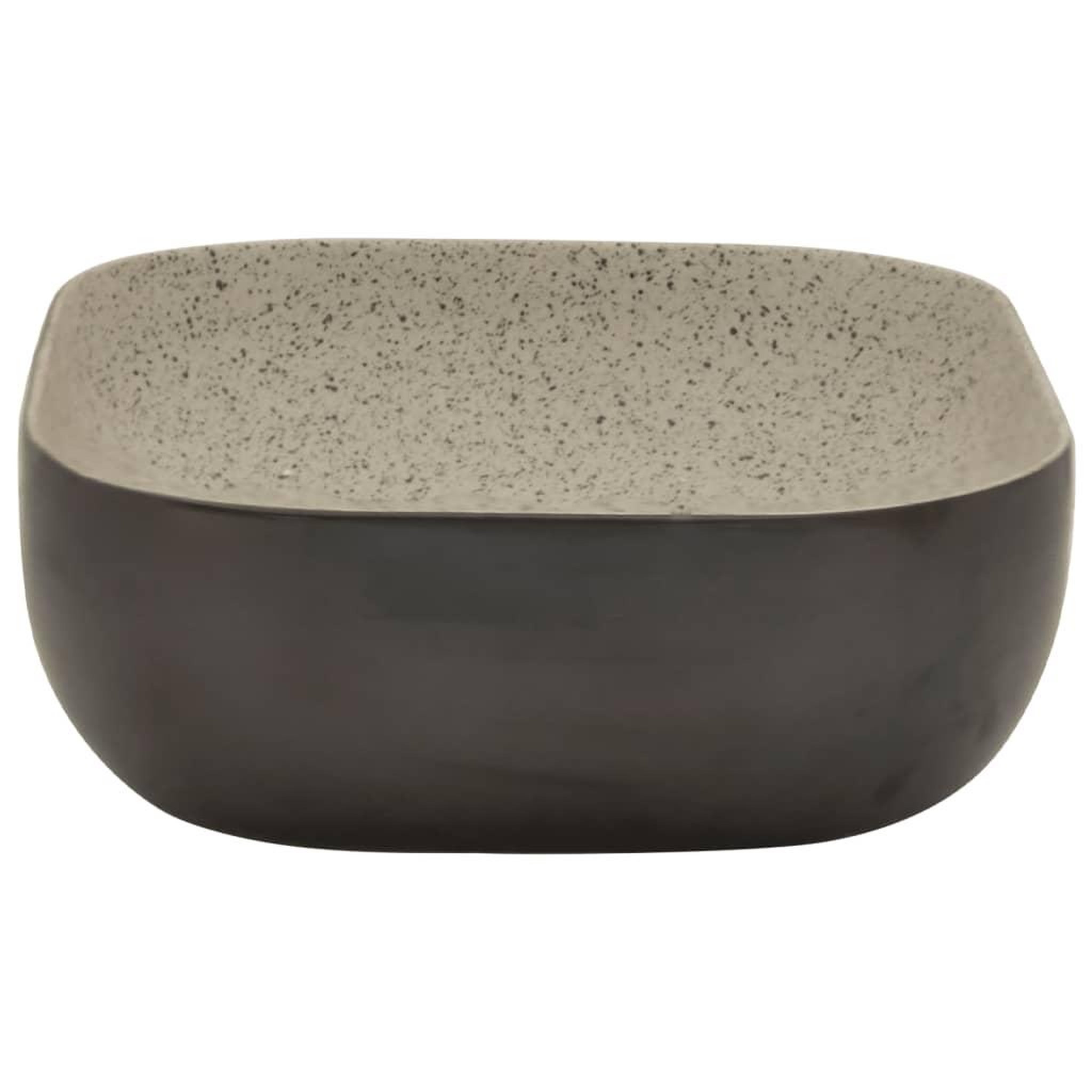 Voir la diapositive 5 : VIDAXL Vasque a poser gris/noir rectangulaire 48x37,5x13,5cm ceramique