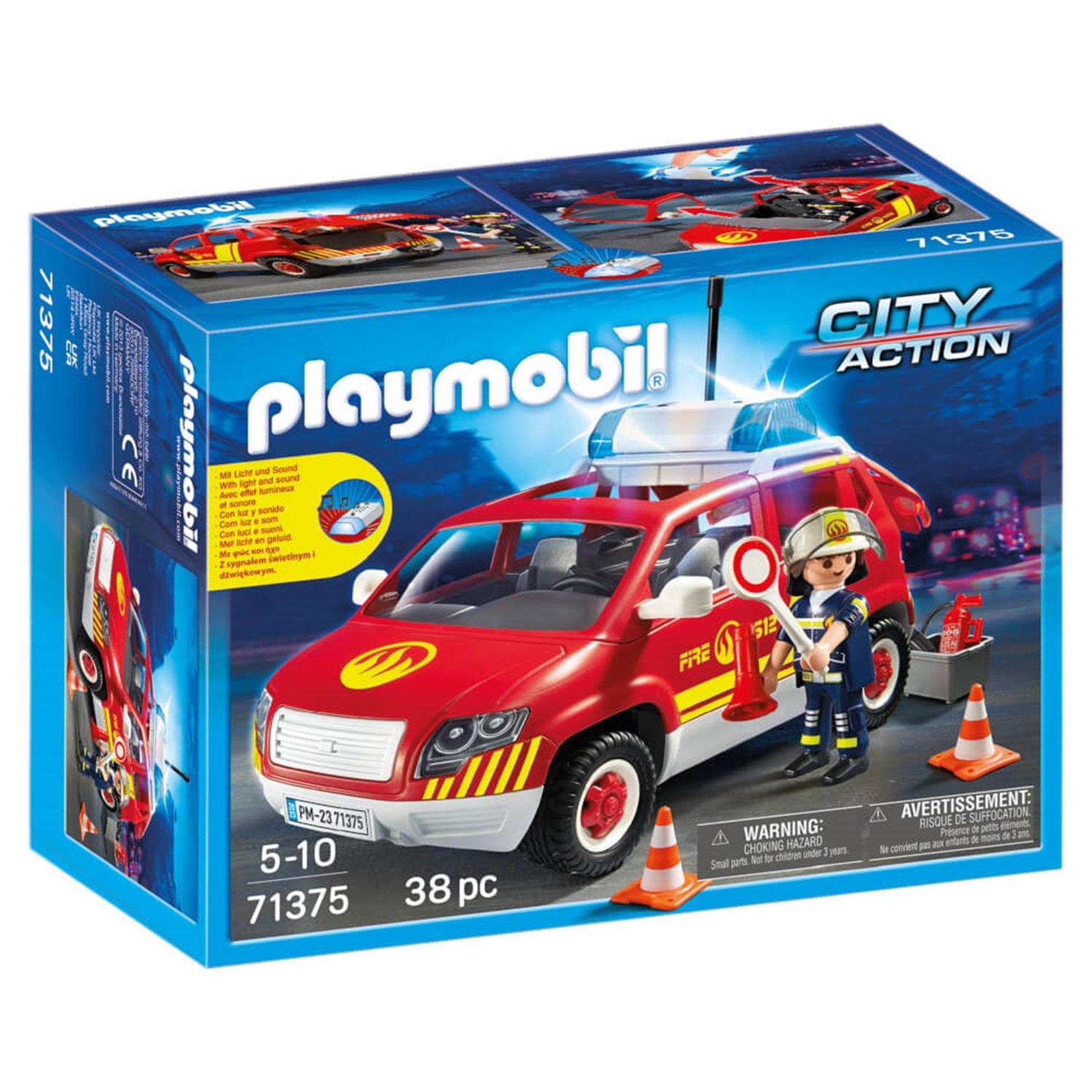 PLAYMOBIL City Action Véhicule de pompiers avec son et lumière