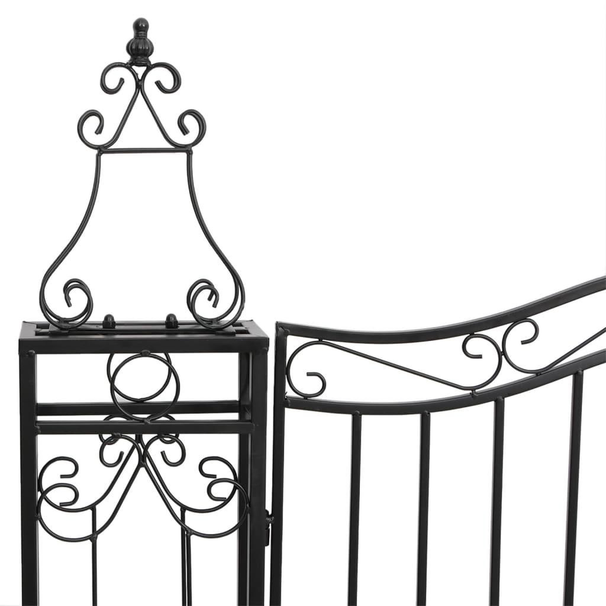 Voir la diapositive 4 : VIDAXL Portail de jardin noir 121x8x200 cm fer forge
