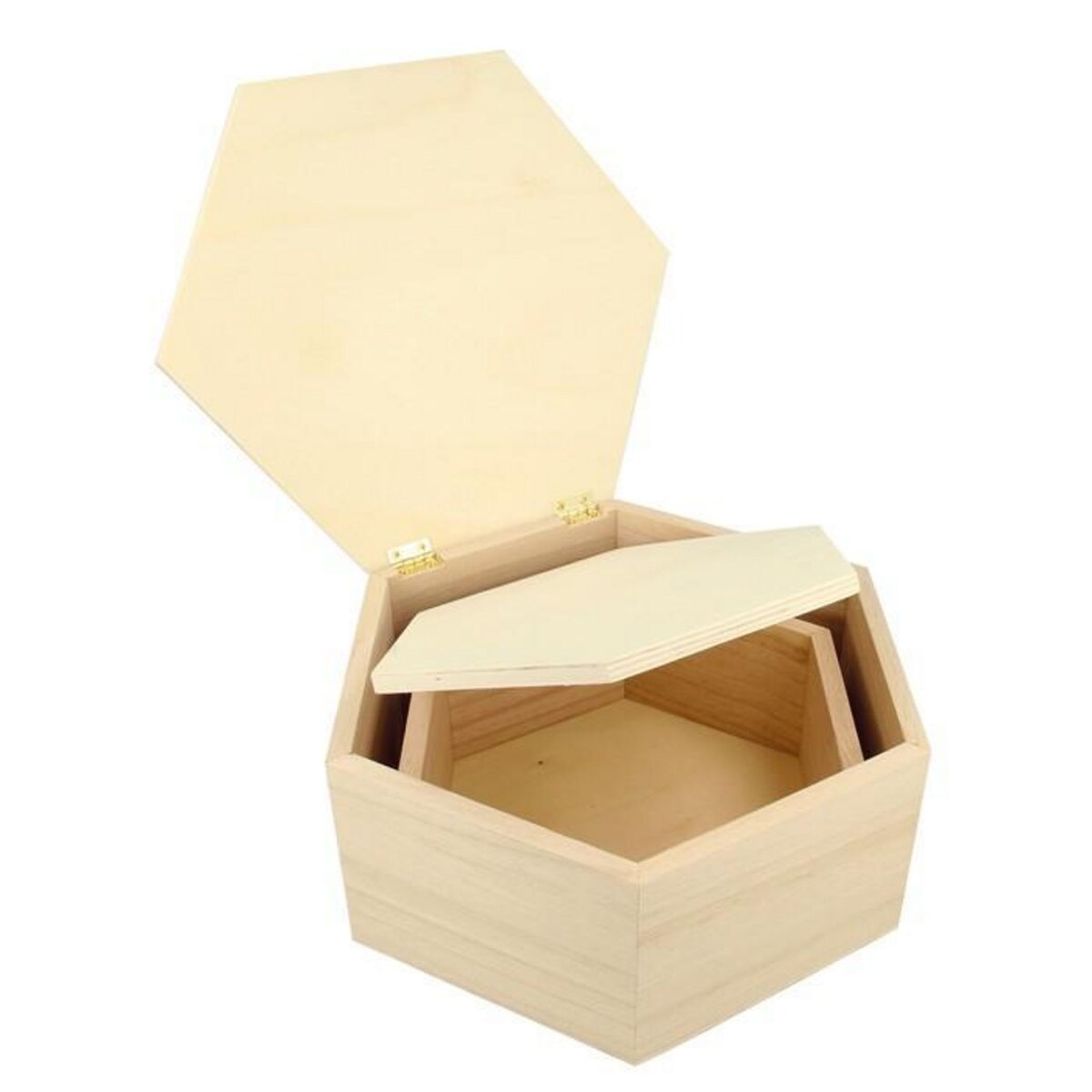 Artemio 2 boîtes en bois hexagonales