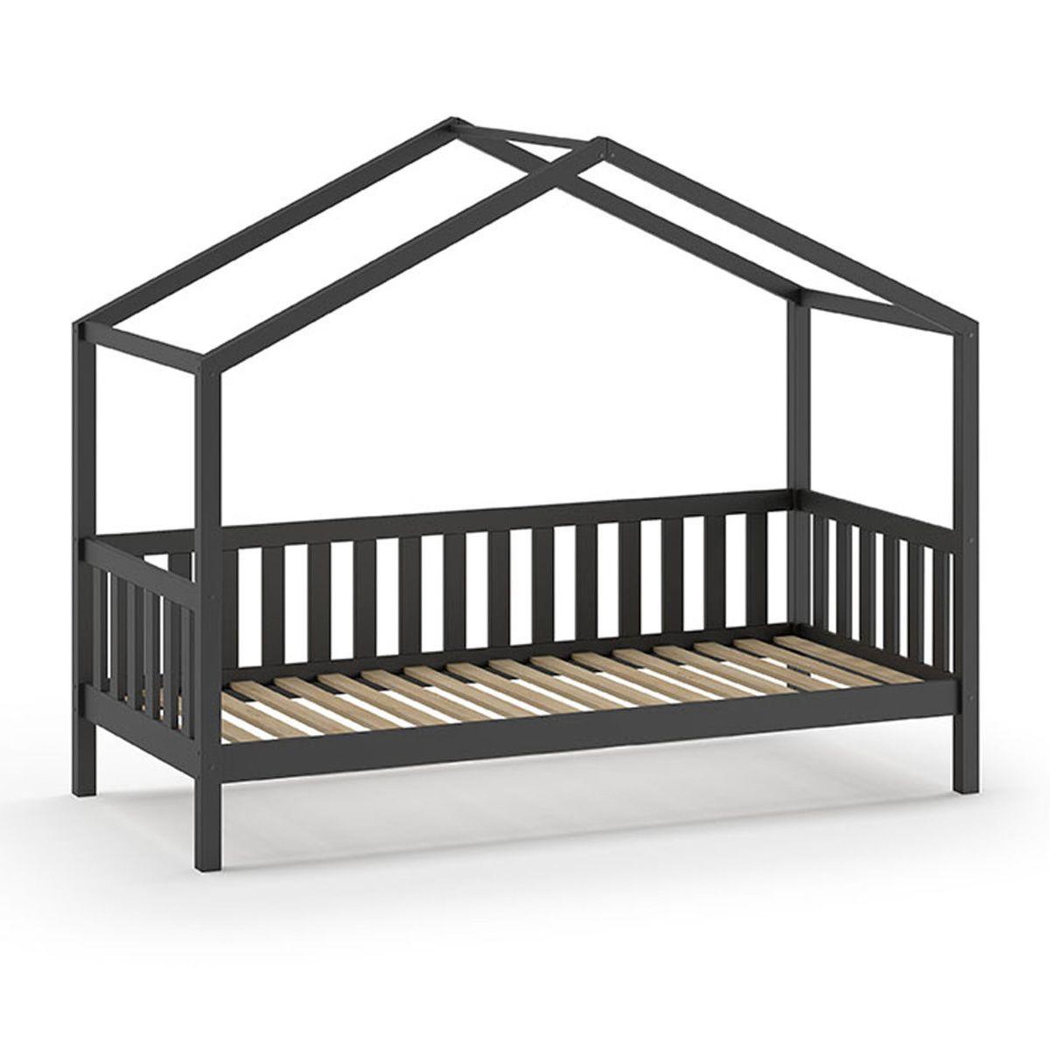 Paris Prix Lit cabane enfant  dallas  90x200cm anthracite