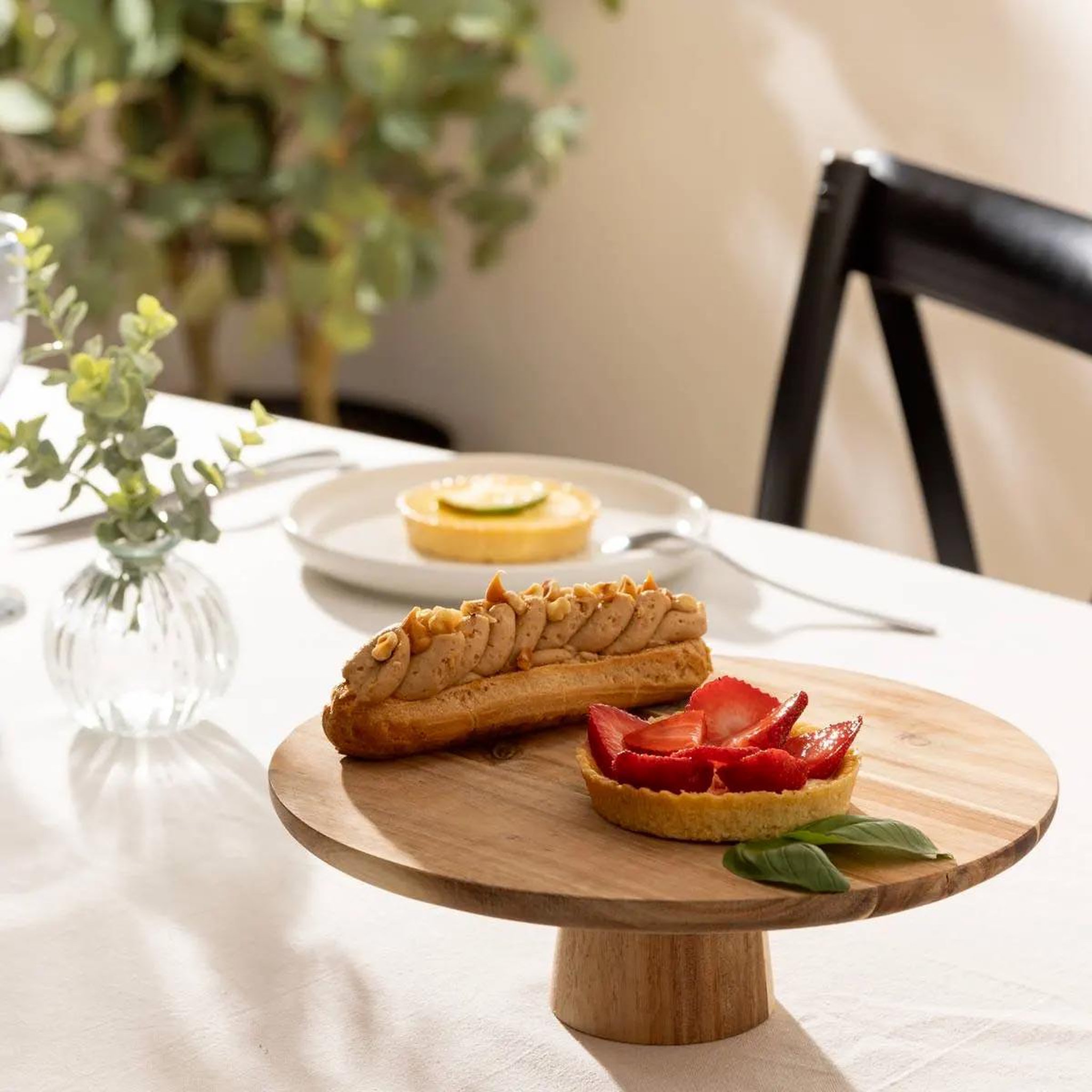 Voir la diapositive 2 : SECRET DE GOURMET Présentoir à Gâteaux en Bois  Acacia  28cm Marron