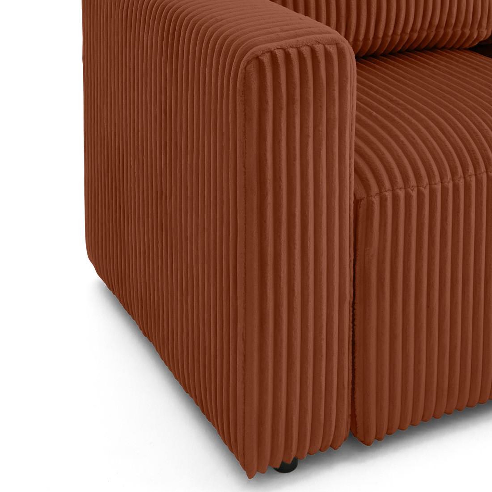 Voir la diapositive 4 : LISA DESIGN Livy - canapé d'angle réversible 4 places convertible avec coffre en velours côtelé grosses côtes