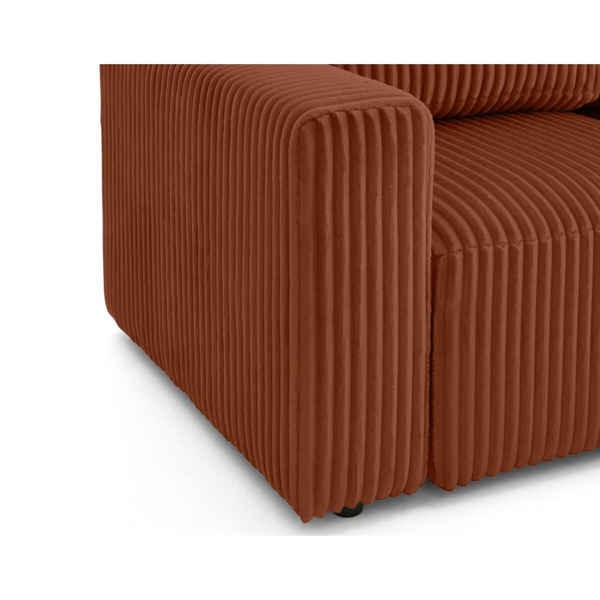 LISA DESIGN Livy - canapé d'angle réversible 4 places convertible avec coffre en velours côtelé grosses côtes