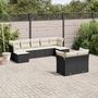 Voir la diapositive 1 : VIDAXL Salon de jardin 9 pcs avec coussins noir resine tressee