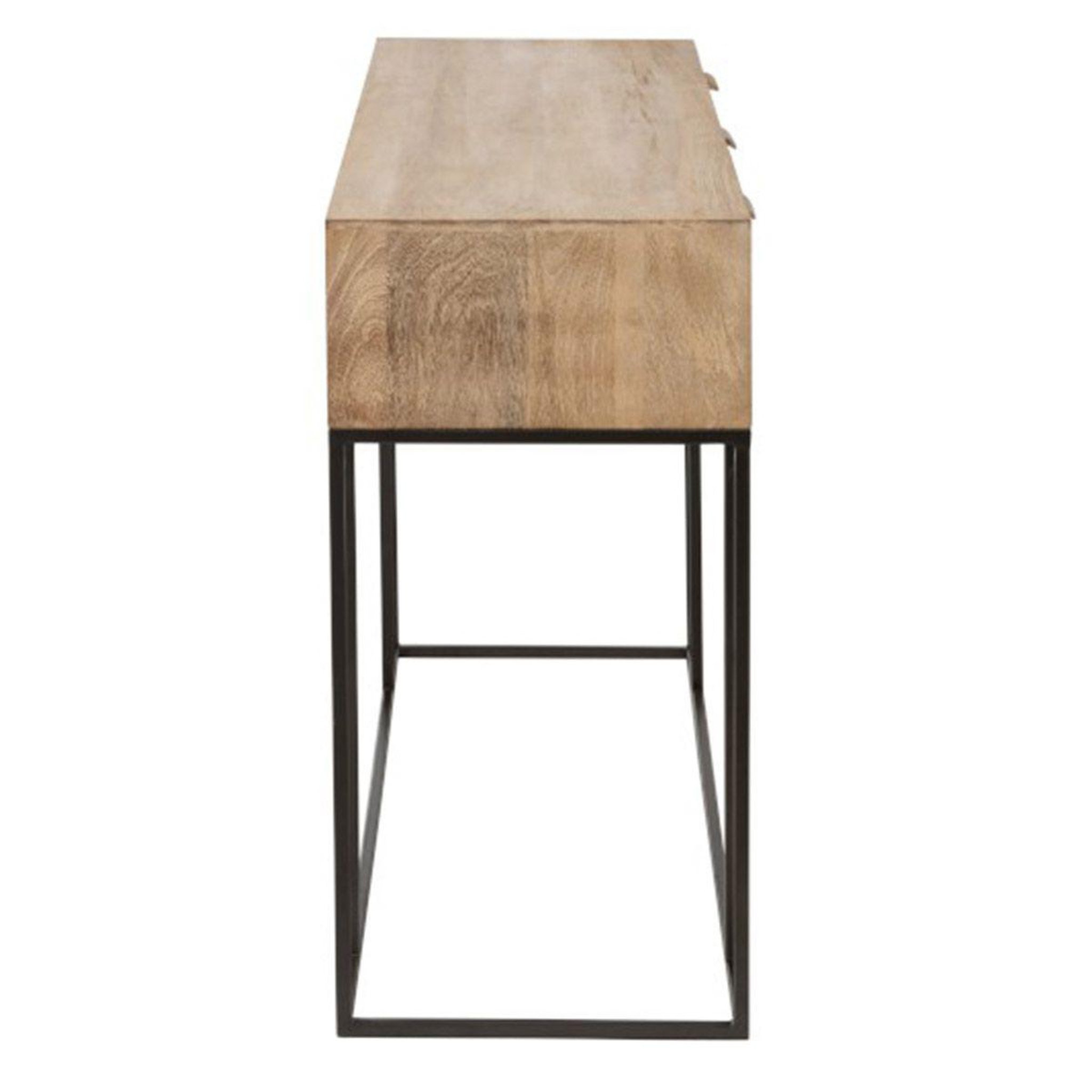 Voir la diapositive 3 : J-LINE Console 3 tiroirs en bois  bombay  120cm naturel