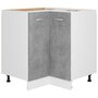 Voir la diapositive 2 : VIDAXL Armoire de plancher d'angle gris beton 75,5x75,5x81,5 cm bois