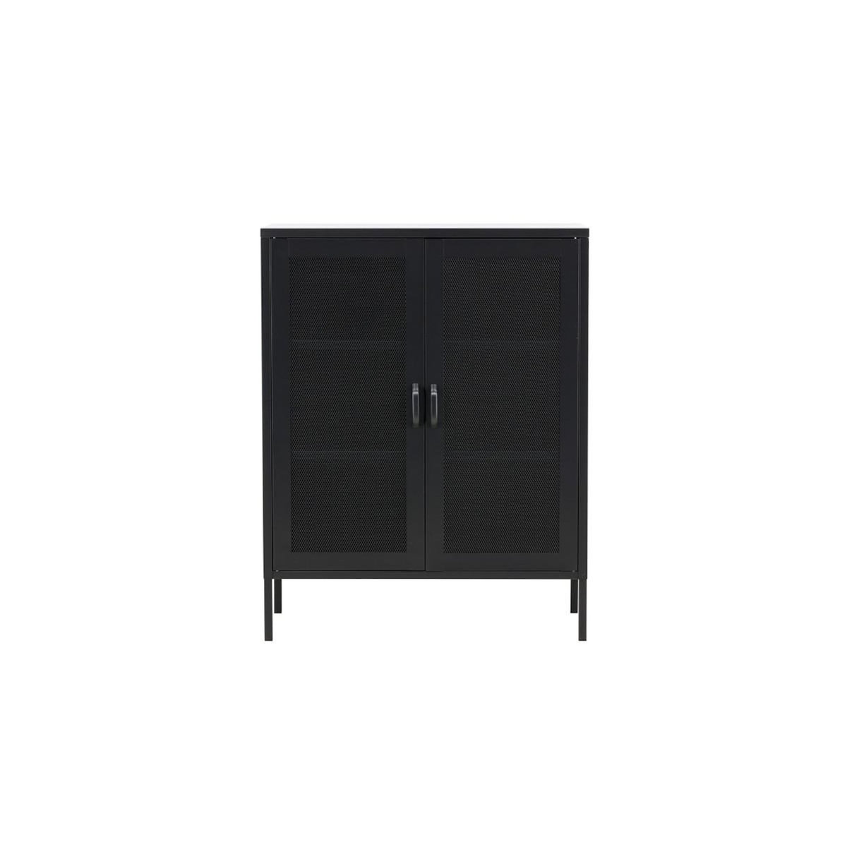 Paris Prix Buffet 2 Portes en Métal  Misha  102cm Noir