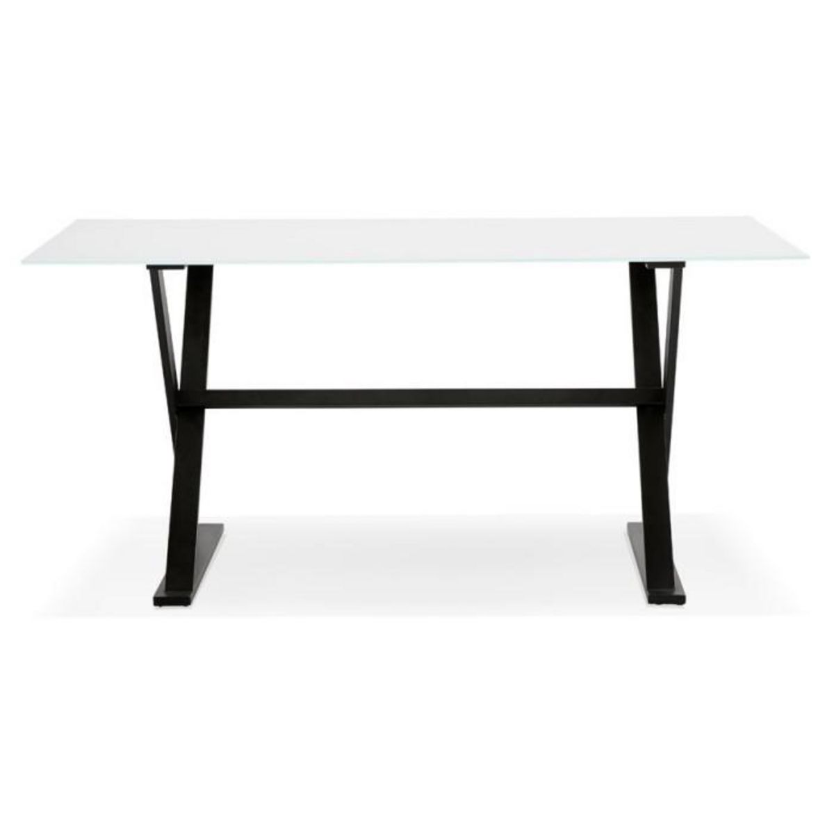 Paris Prix Table Design en Verre  Trinidad  160cm Blanc