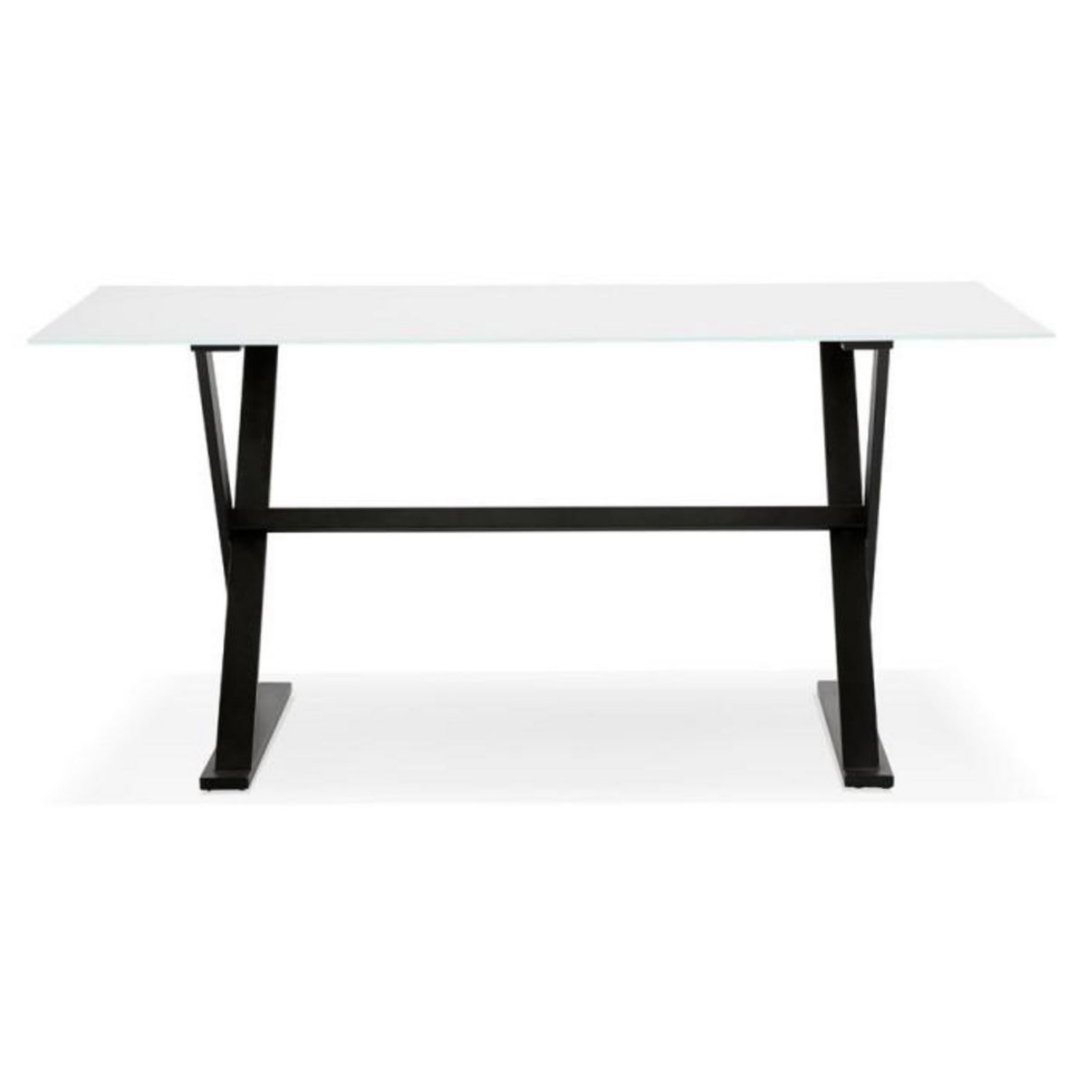 Paris Prix Table Design en Verre  Trinidad  160cm Blanc